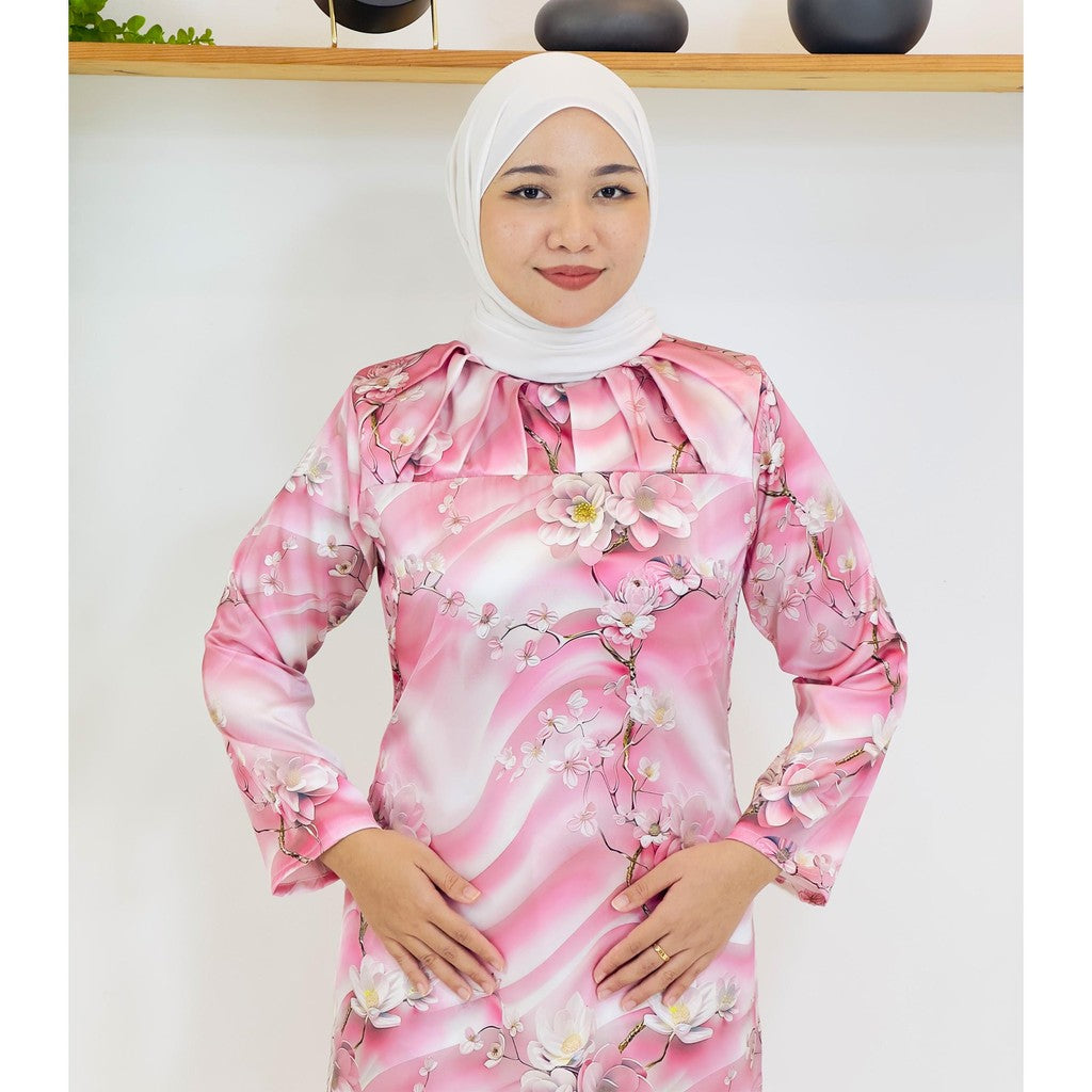 Set Baju Kurung Moden Kolar Kain Kipas Mango 20D Viral Raya 2025 Fashion Wanita Muslimah 2