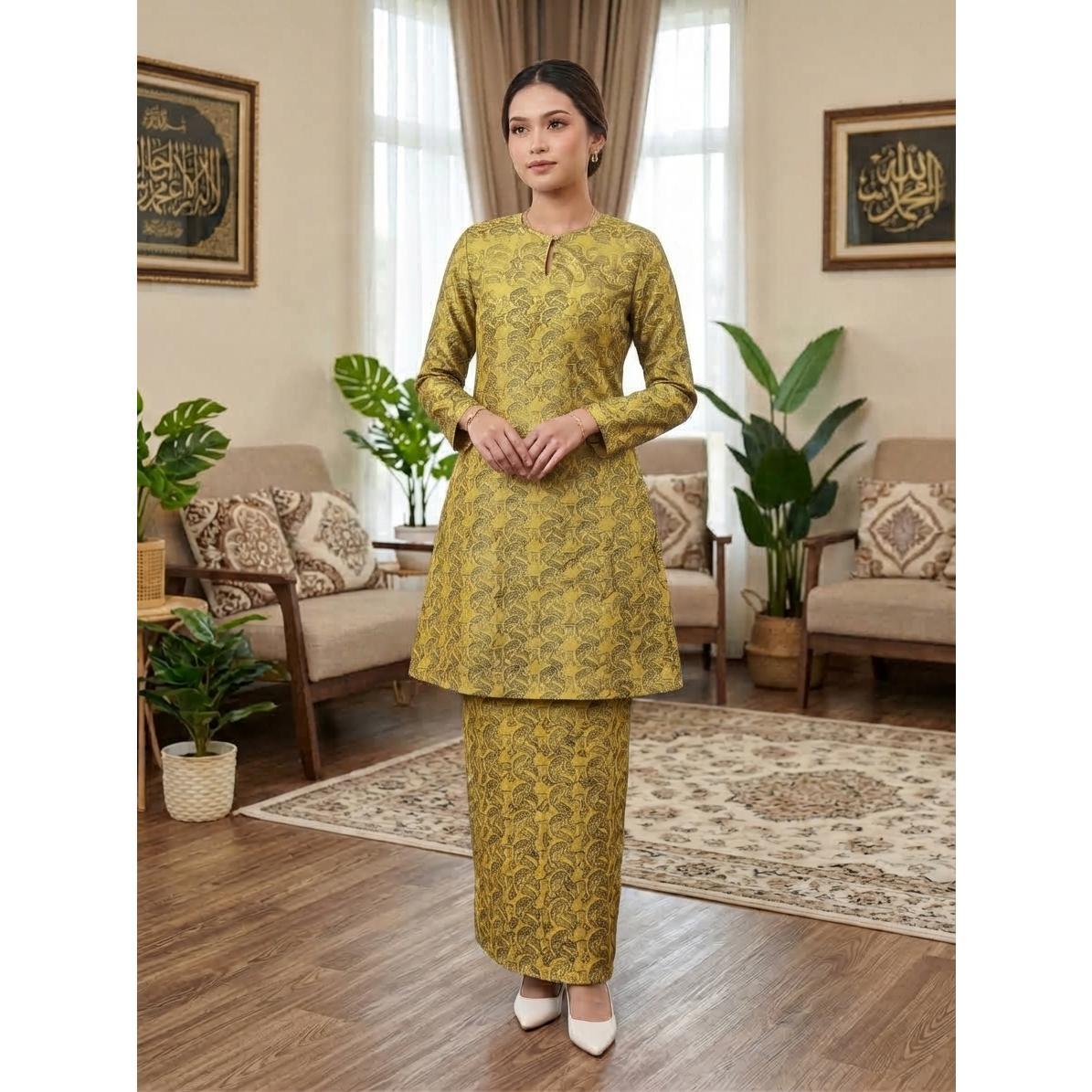QIRANA Kurung Pahang Pesak Gantung - Vellore Brocade Premium - Office Wear - Fashin Wanita Muslimah