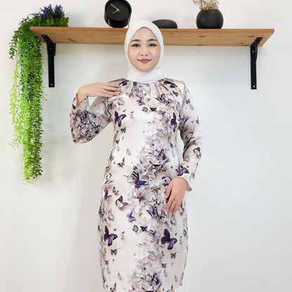 Set Baju Kurung Moden Kolar Kain Kipas Mango 20D Raya 2025 Fashion Wanita Muslimah 1