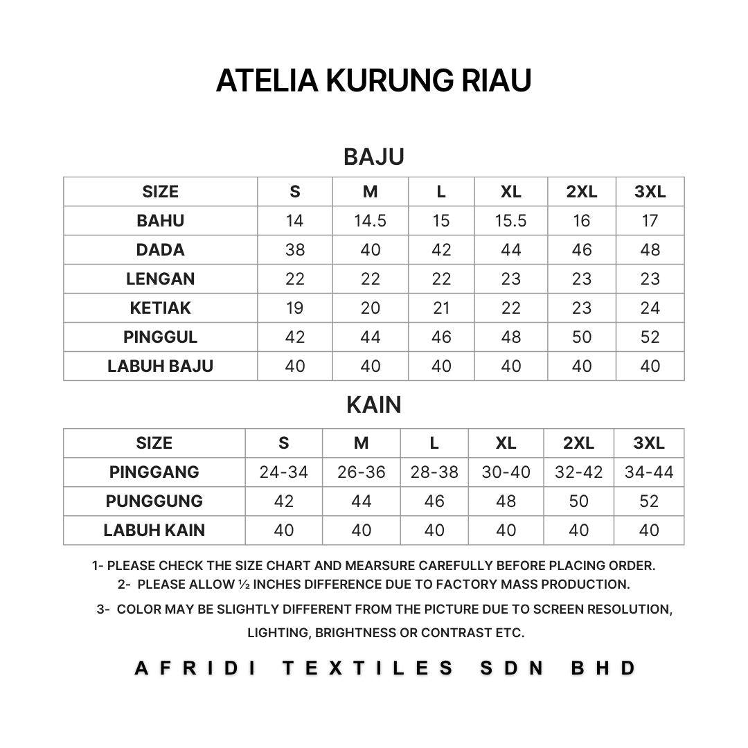 ATELIA Kurung riau Corak Songket - Sutera Vietnam Premium - Modest Fashion Plus size - Casual Wear - Office Wear