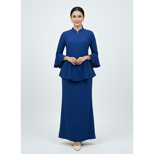 Kebaya Tunic Kolar Royal Blue, Baju Kebaya Casual dan Elegant