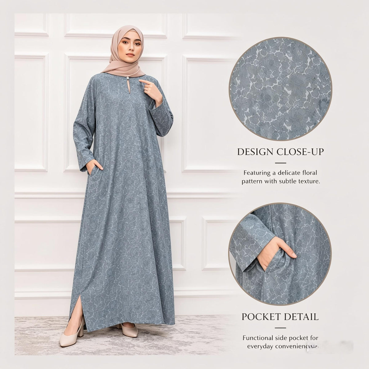 Serena Jubah 3D - BLACK