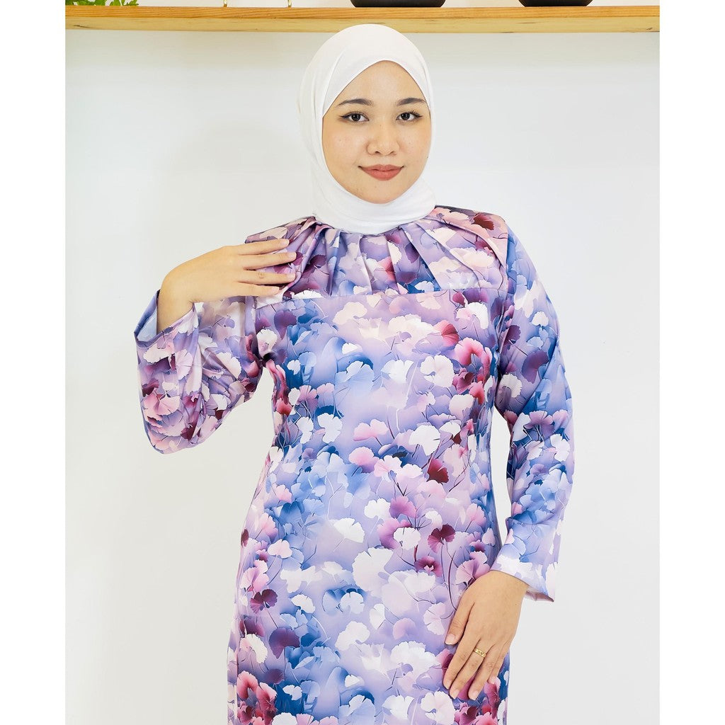 Set Baju Kurung Moden Kolar Kain Kipas Mango 20D Viral Raya 2025 Fashion Wanita Muslimah 2
