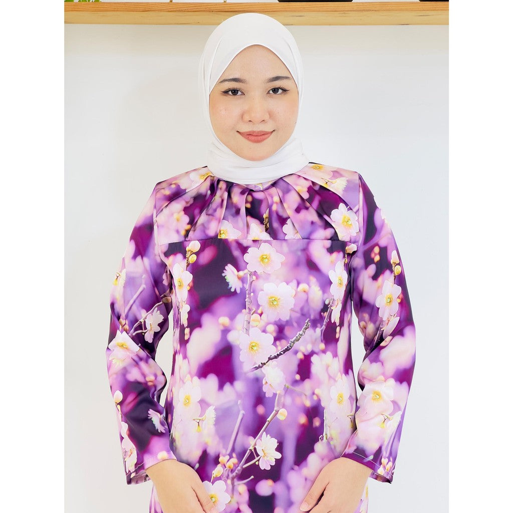 Set Baju Kurung Moden Kolar Kain Kipas Mango 20D Raya 2025 Fashion Wanita Muslimah 1