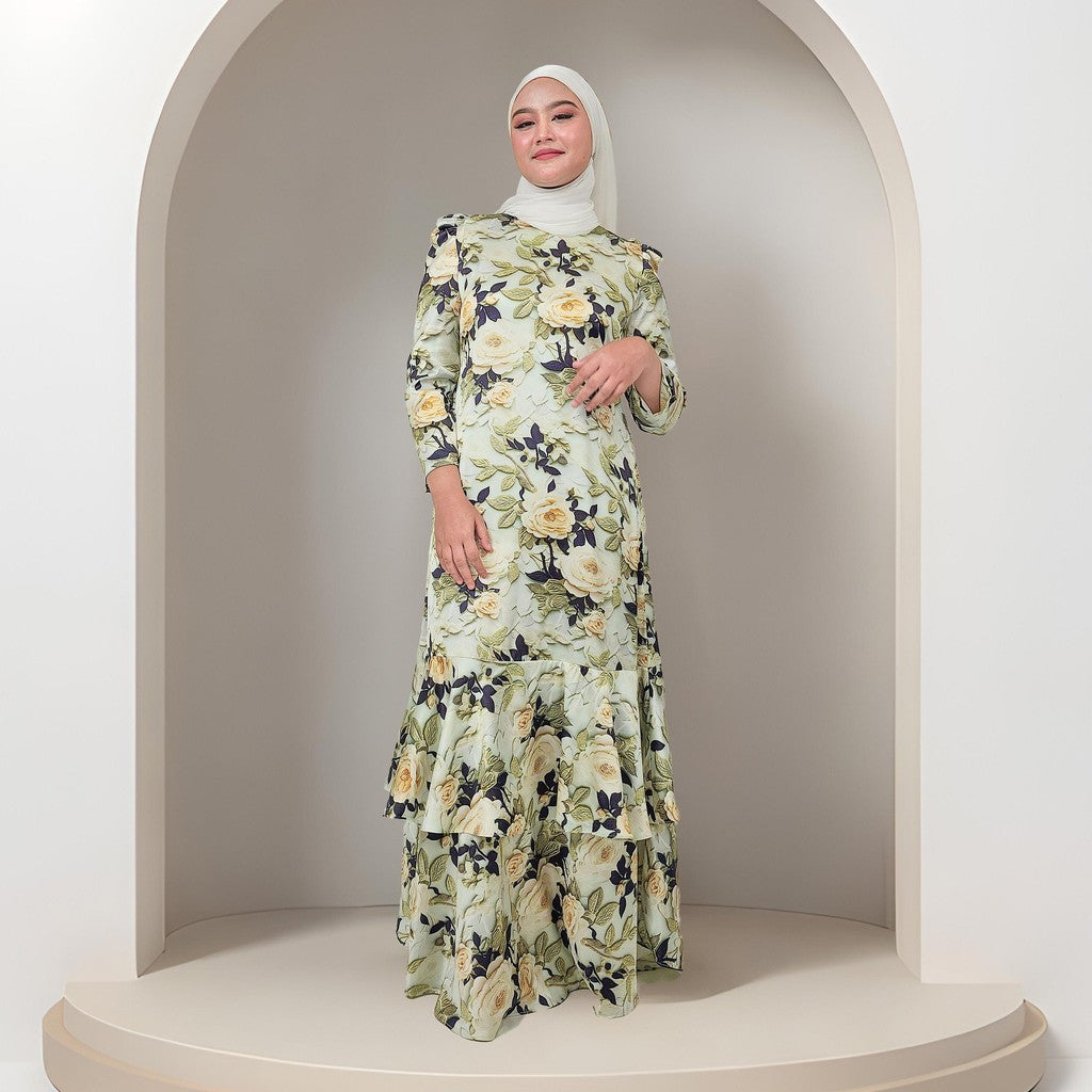 Dress Laura Mango 20D Baju Raya 2025 Fashion Wanita Muslimah