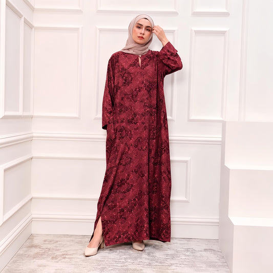 Serena Jubah 3D - BURGUNDY