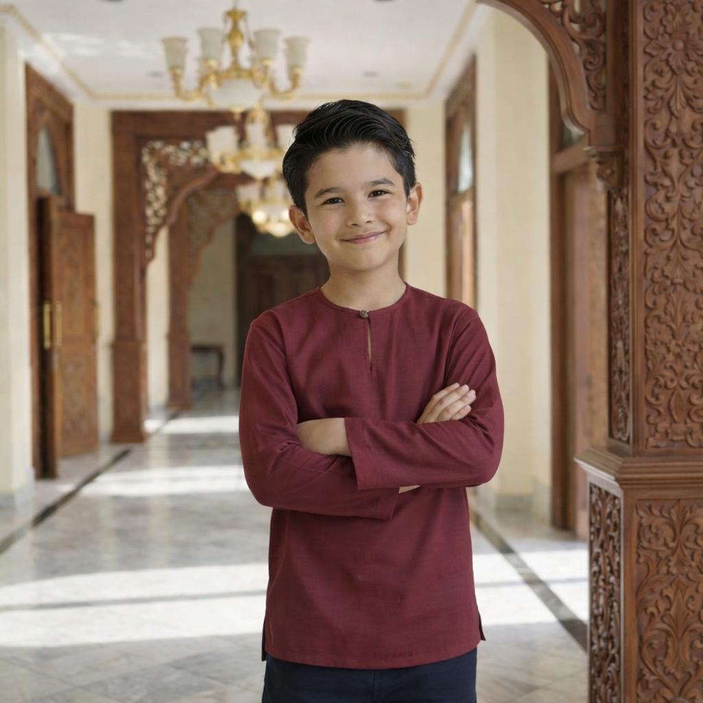 Kurta Kids Long Sleeve Osaka Cotton 2-12 Years (Black)