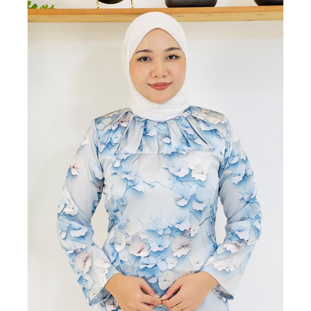 Set Baju Kurung Moden Kolar Kain Kipas Mango 20D Viral Raya 2025 Fashion Wanita Muslimah 2