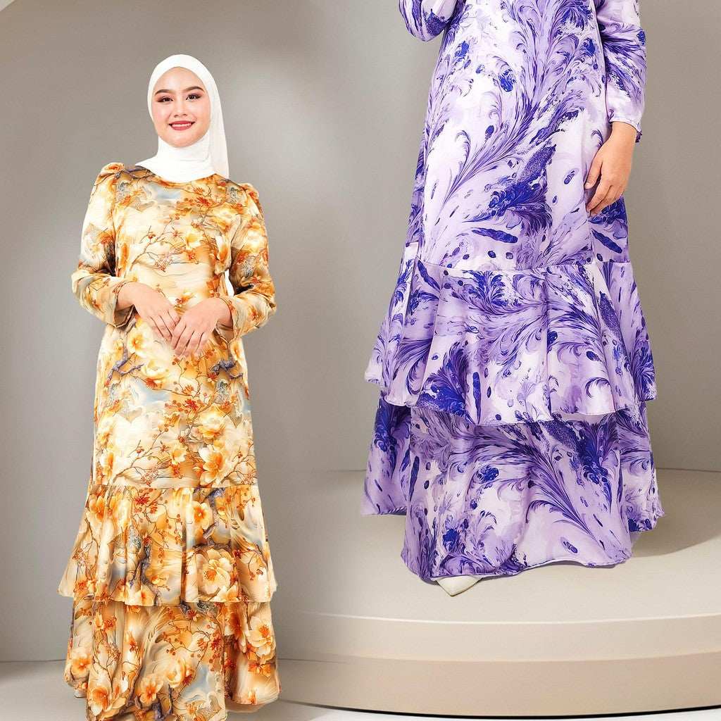 Dress Laura Mango 20D Baju Raya 2025 Fashion Wanita Muslimah