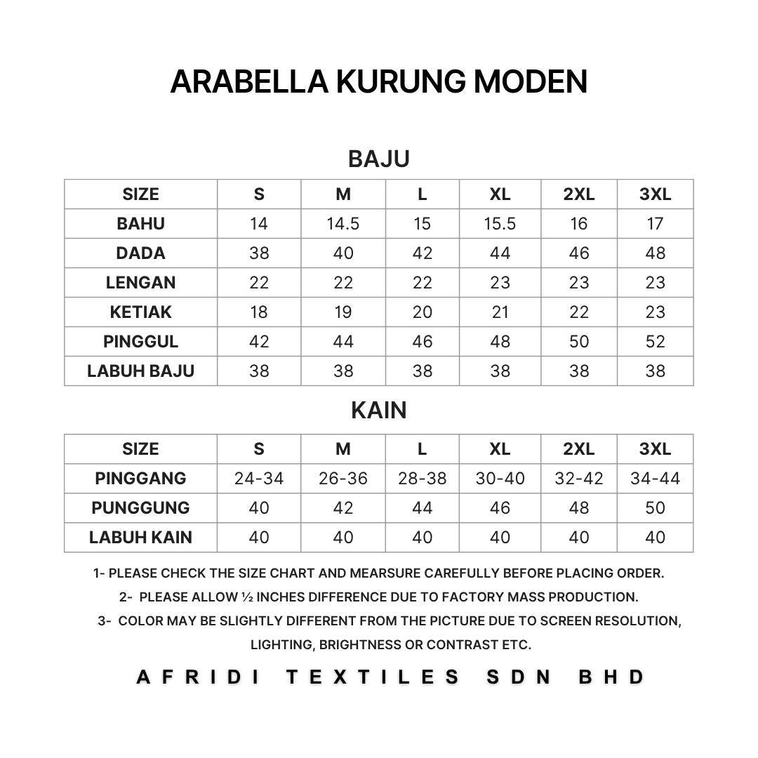 ARABELLA Kurung Moden Elegant Traditional - Vellore Brocade Satin Premium - Office Wear | Casual Wear - Fashion Wanita Muslimah
