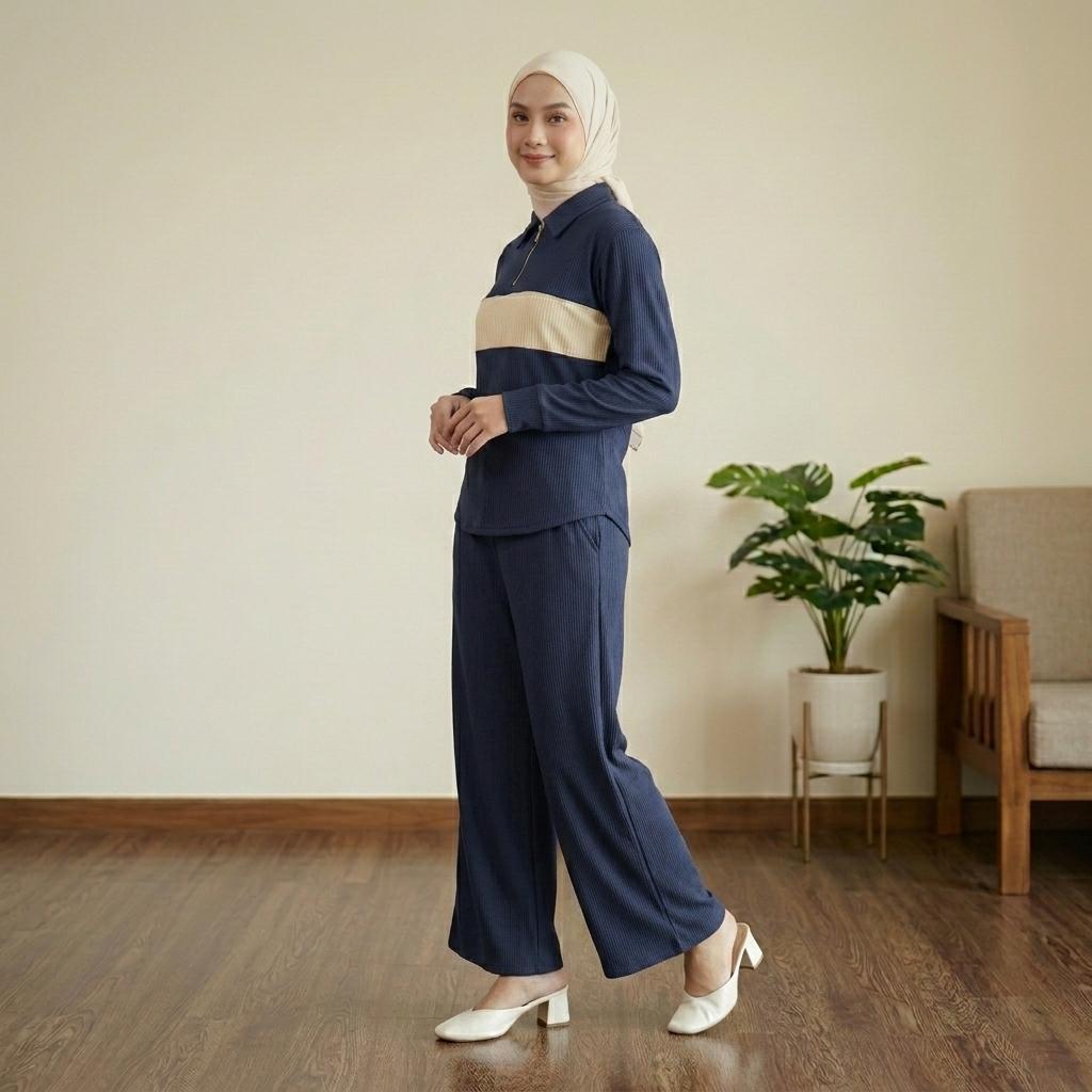 NEXUS Set Seluar Unisex 2 Piece Casual Set - Cotton Ribbed Corduroy Stretchable - Sports Set - Casual Wear