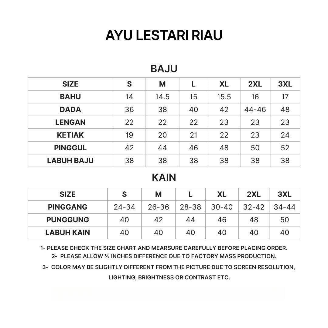 Ayu Lestari Kurung Riau - Vellore Brocade Floral - Kain Kipas Belakang - Fashion Wanita Muslimah