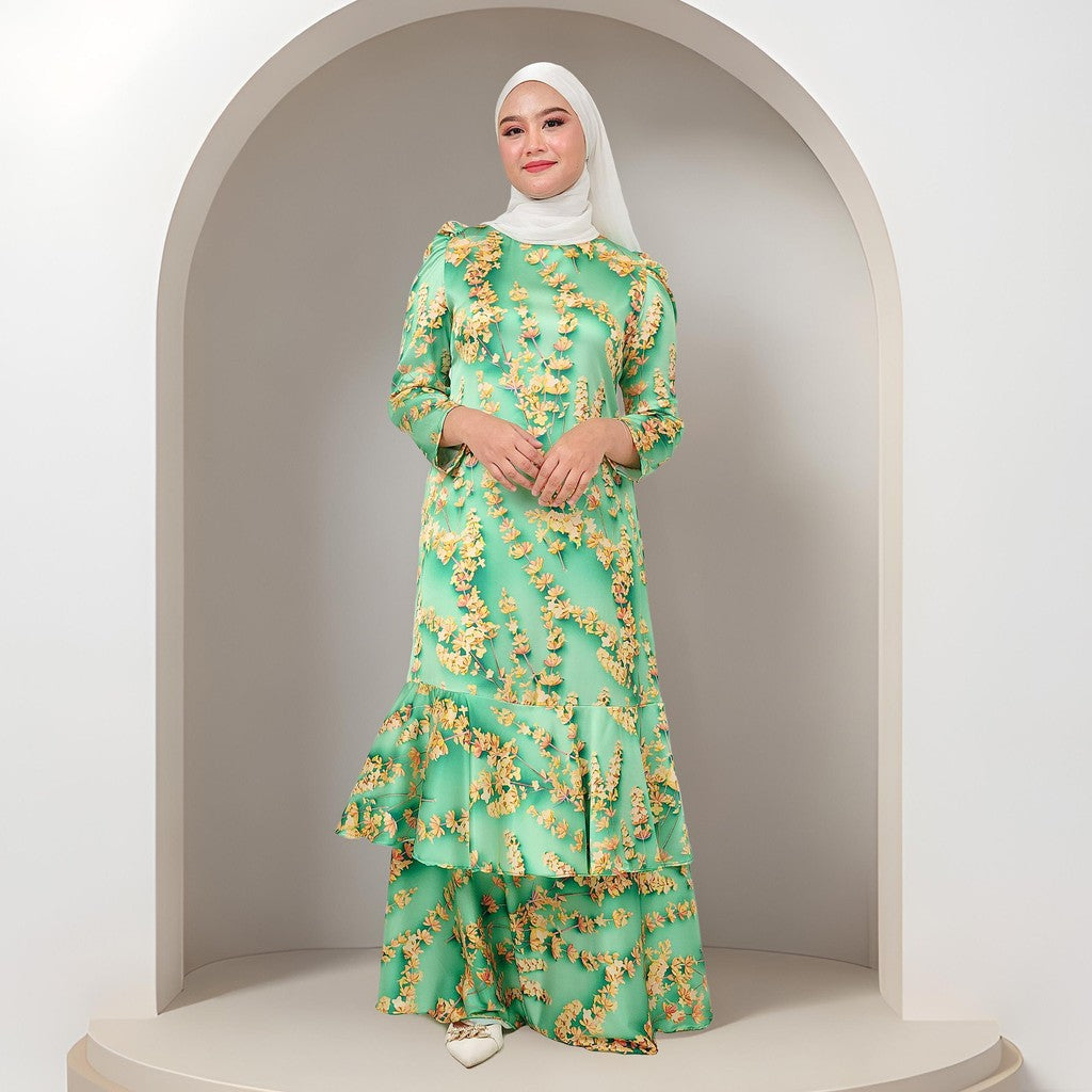 Dress Laura Mango 20D Baju Raya 2025 Fashion Wanita Muslimah