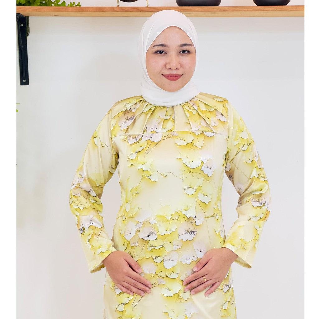 Set Baju Kurung Moden Kolar Kain Kipas Mango 20D Viral Raya 2025 Fashion Wanita Muslimah 2