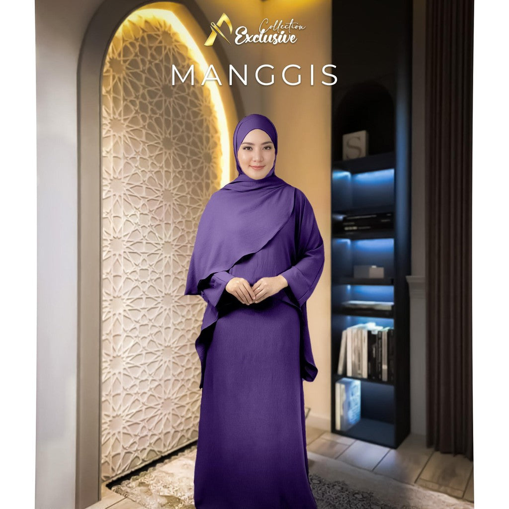 Set Elly Singlet Dress Labuh CEY Soft Cotton Ironless Fashion Wanita Muslimah