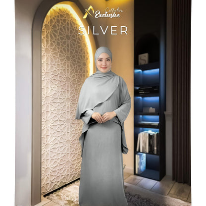 Set Elly Singlet Dress Labuh CEY Soft Cotton Ironless Fashion Wanita Muslimah