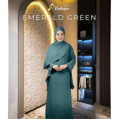 Set Elly Singlet Dress Labuh CEY Soft Cotton Ironless Fashion Wanita Muslimah