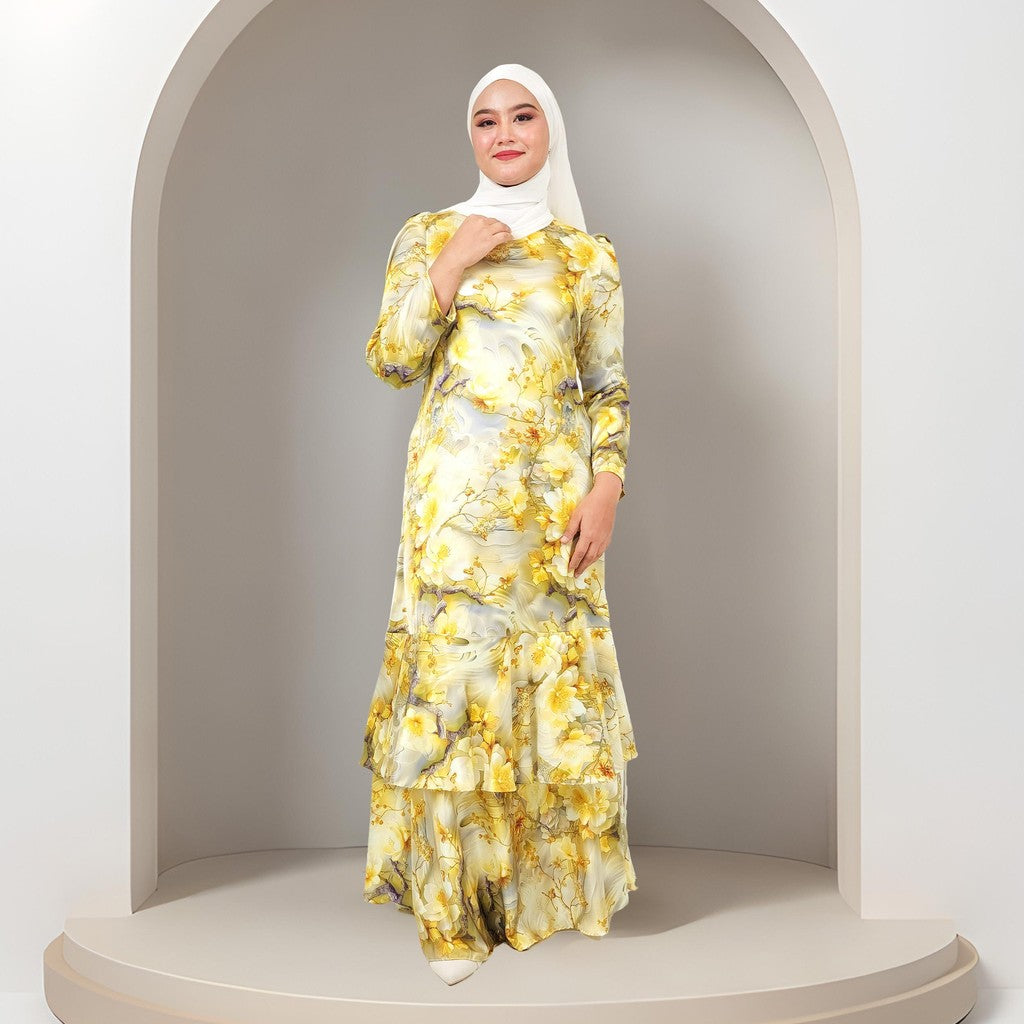 Dress Laura Mango 20D Baju Raya 2025 Fashion Wanita Muslimah