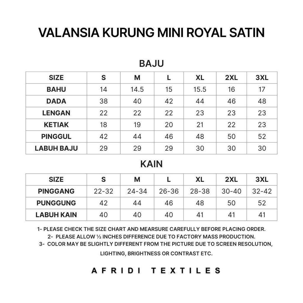 Valansia Mini Kurung Royal Satin Embossed (Navy Blue)